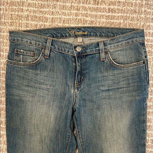 Bebe Blue Flare Wide Leg Jeans - Picture 2 of 5